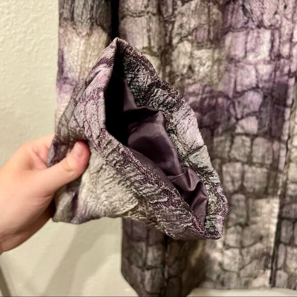 Vintage 90s Erin London Y2K Jacket Snakeskin Pattern Boxy Collared Zip Front Sm - Picture 7 of 12